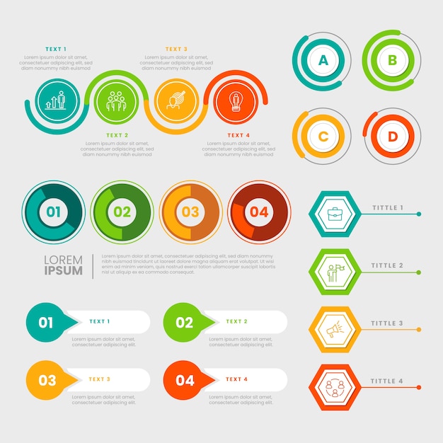 Flat design infographic elements collection