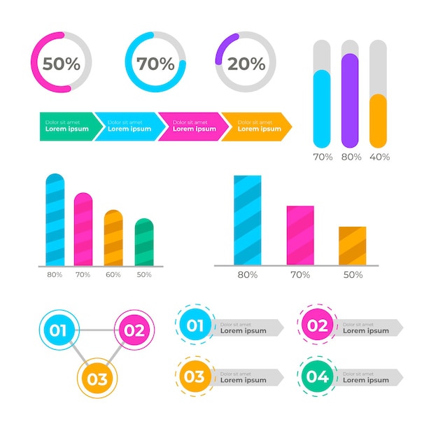 Free Vector flat design infographic elements