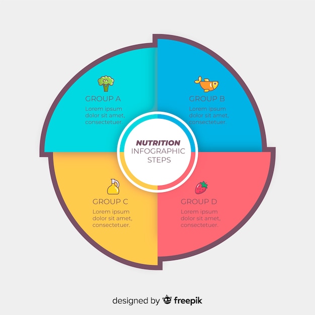 Flat design infographic steps