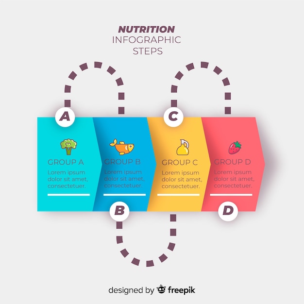 Flat design infographic steps