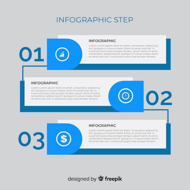 Flat design infographic steps