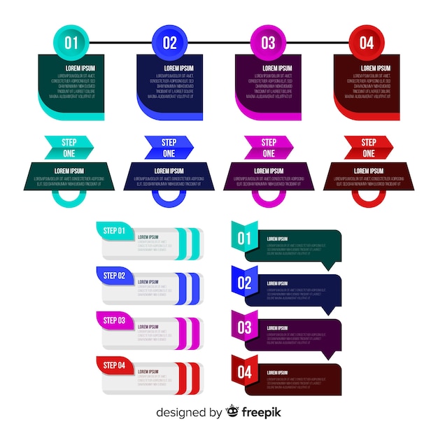 Flat design infographic steps