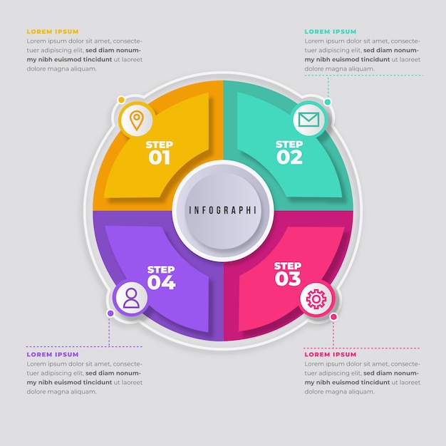 Flat design infographic steps