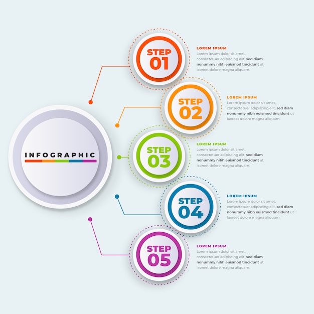 Flat design infographic steps