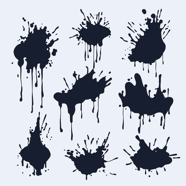 Free Vector flat design ink splash elements