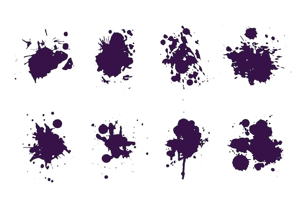 Free Vector flat design ink splash elements