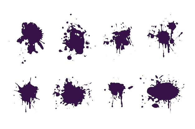 Free Vector flat design ink splash elements