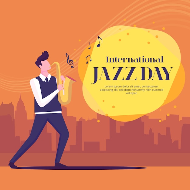 Free Vector flat design internationa jazz day concept