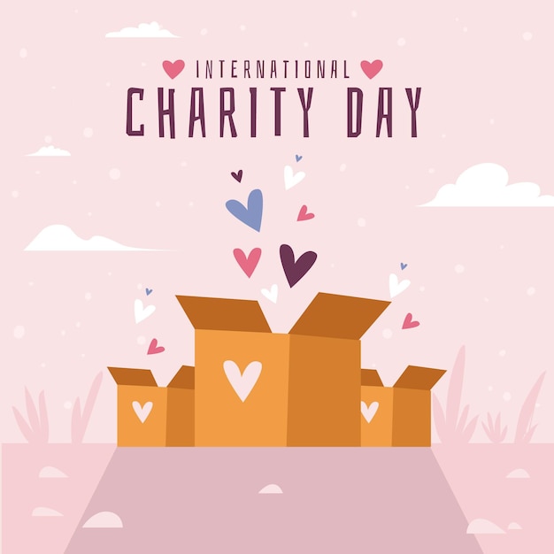 Flat design international day of charity background