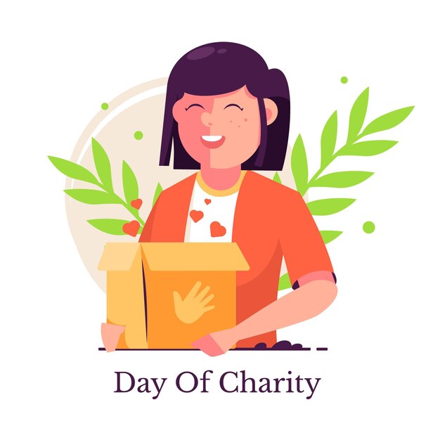 Flat design international day of charity illustration