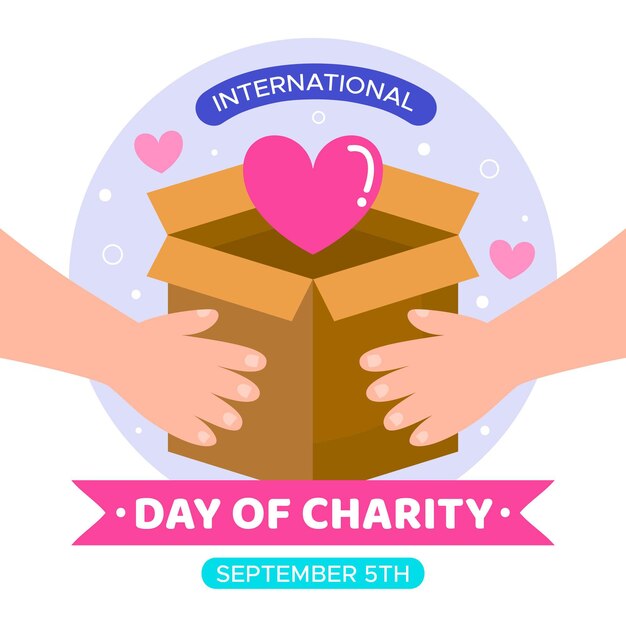 Flat design international day of charity