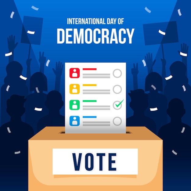 Free Vector flat design international day of democracy background with voting