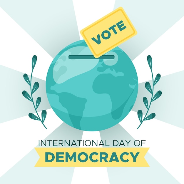 Free Vector flat design international day of democracy with earth globe