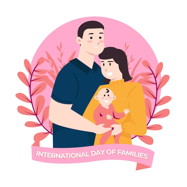 Flat design international day of families