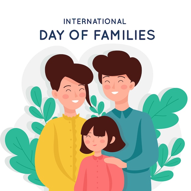 Flat design international day of families