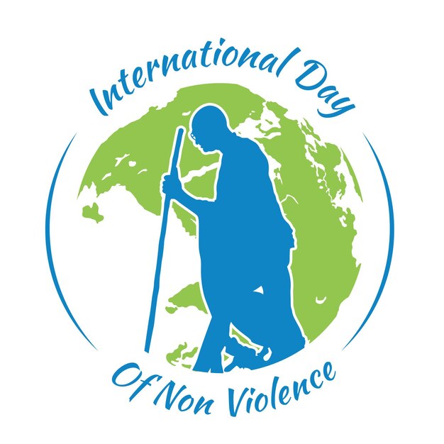 Flat design international day of non-violence representation