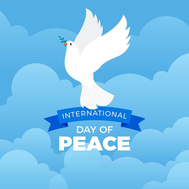 Flat design international day of peace concept