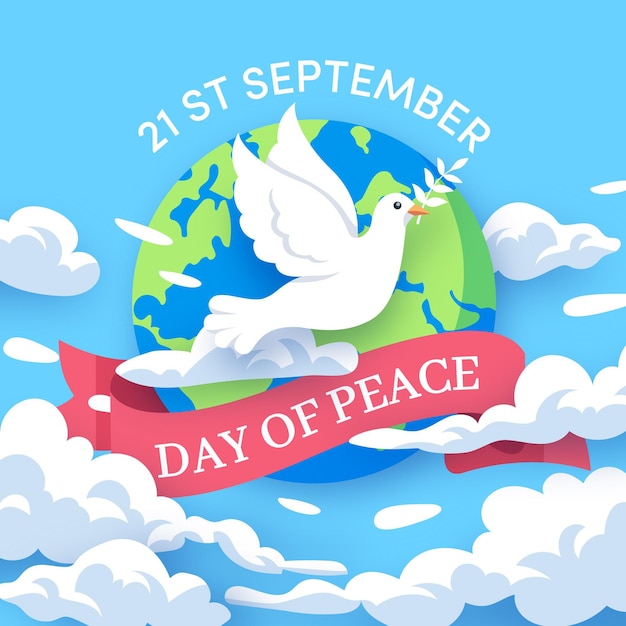 Flat design international day of peace