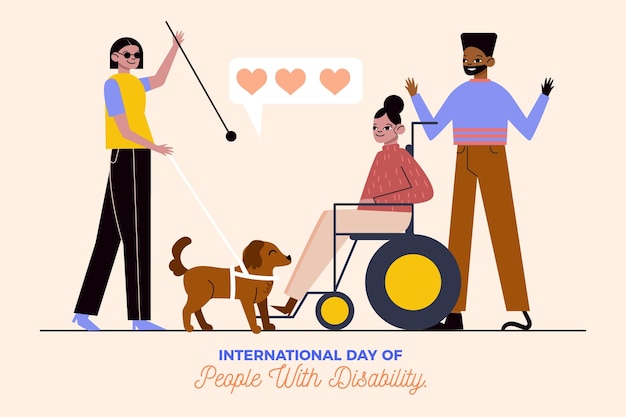 Free Vector flat design international day of people with disability