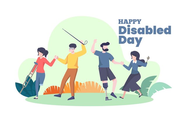 Flat design international day of people with disability