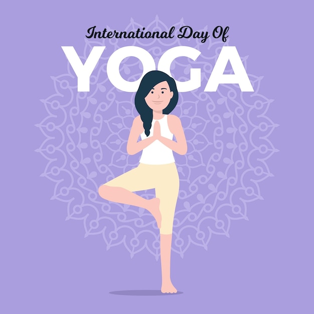 Free Vector flat design international day of yoga concept