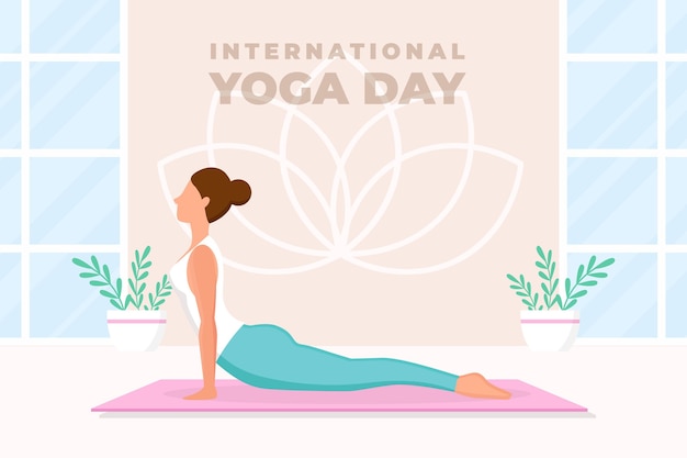 Flat design international day of yoga