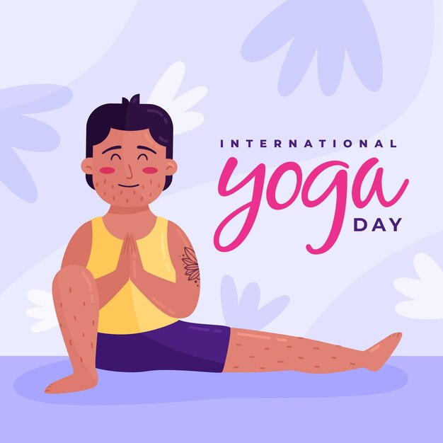 Flat design international day of yoga