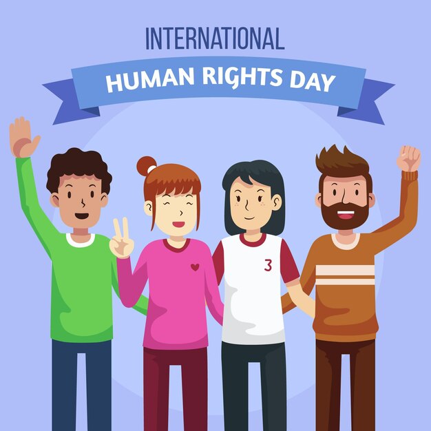 Flat design international human rights day