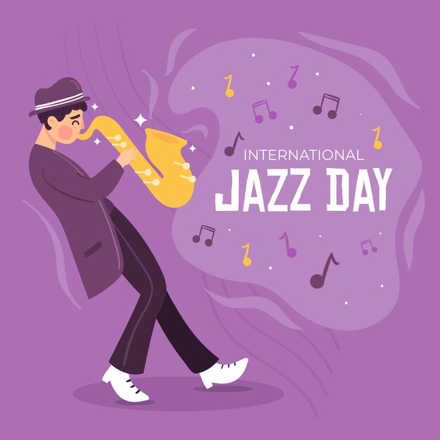 Flat design international jazz day