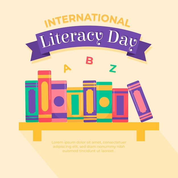 Free Vector flat design international literacy day illustration