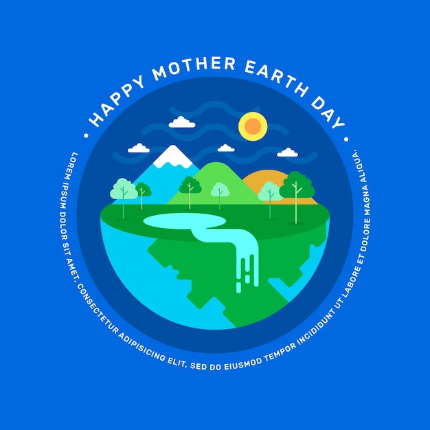 Flat design international mother earth day concept