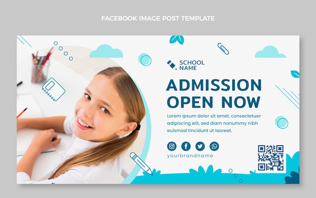 Free Vector flat design international school facebook post