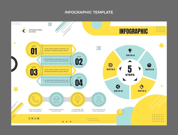 Flat design international school infographic