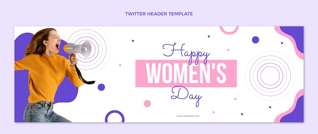 Free Vector flat design international women's day twitter header