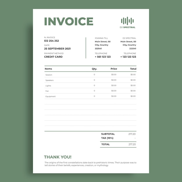 Free Vector flat design invoice template