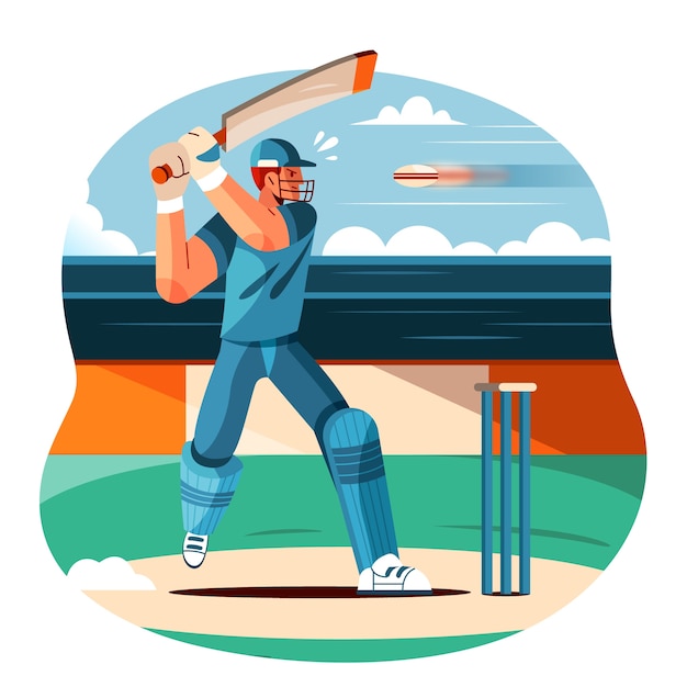 Free Vector flat design ipl cricket illustration