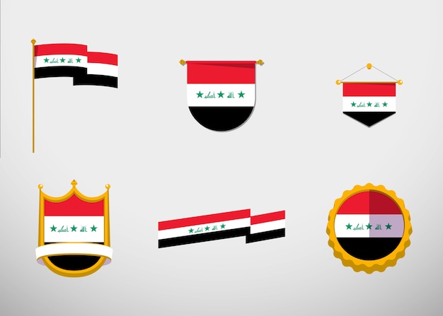 Flat design iraq national emblems