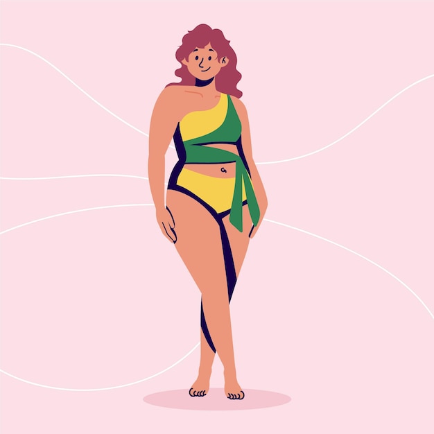 Free Vector flat design isolated girl in bikini