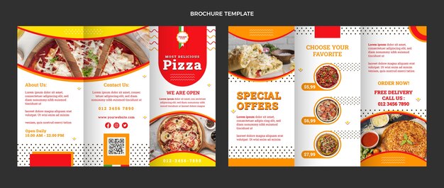 Flat design italian food brochure