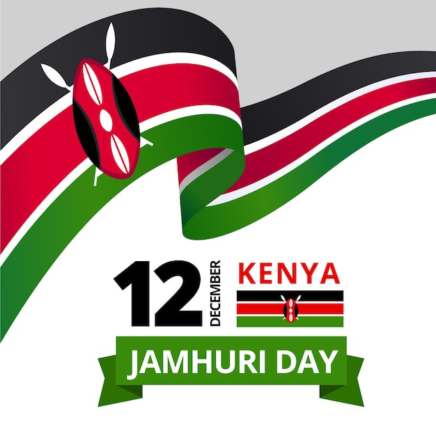 Flat design jamhuri day event with flag