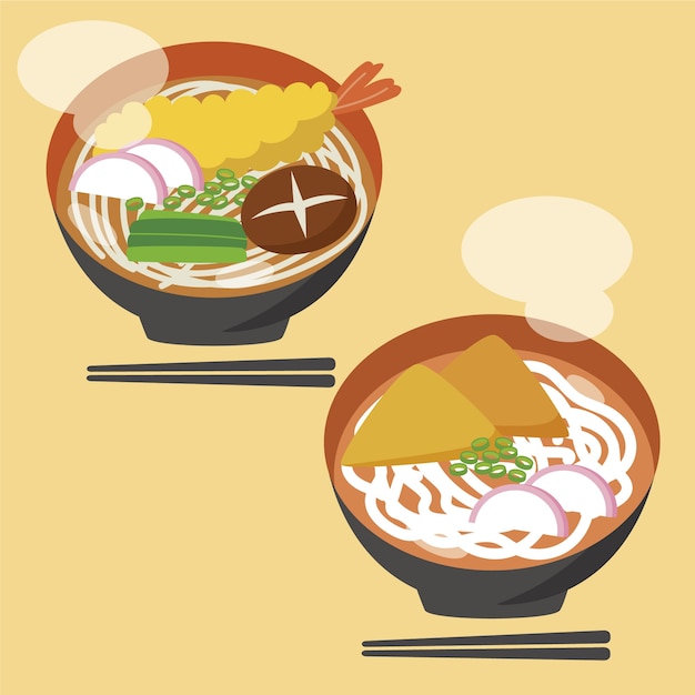 Free Vector flat design japan food illustration