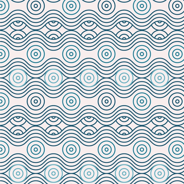 Flat design japanese wave pattern design