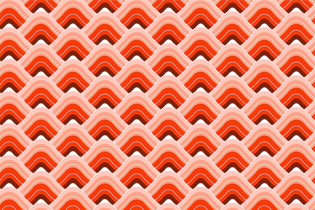 Flat design japanese wave pattern illustration