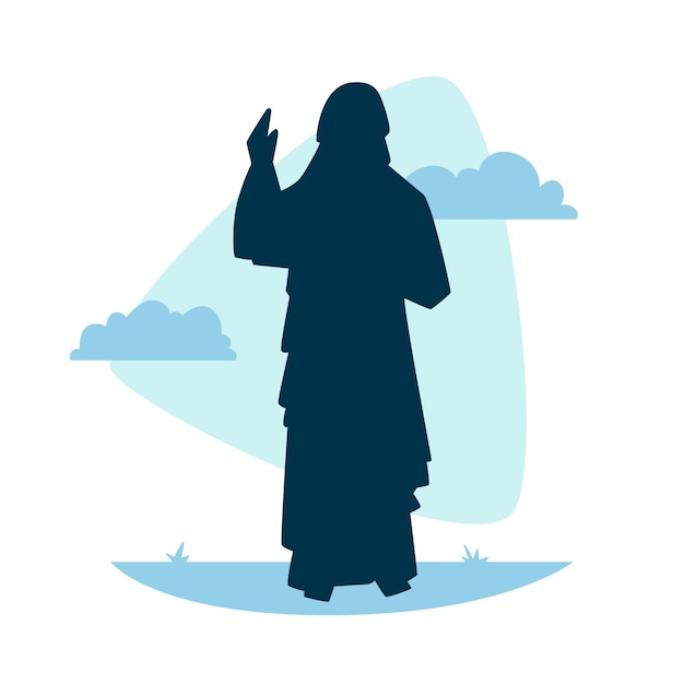 Flat design jesus silhouette illustration