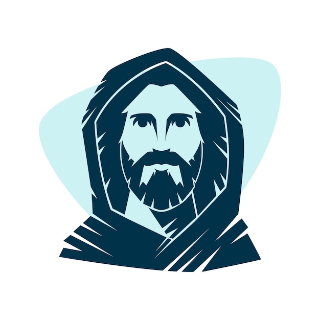 Flat design jesus silhouette illustration