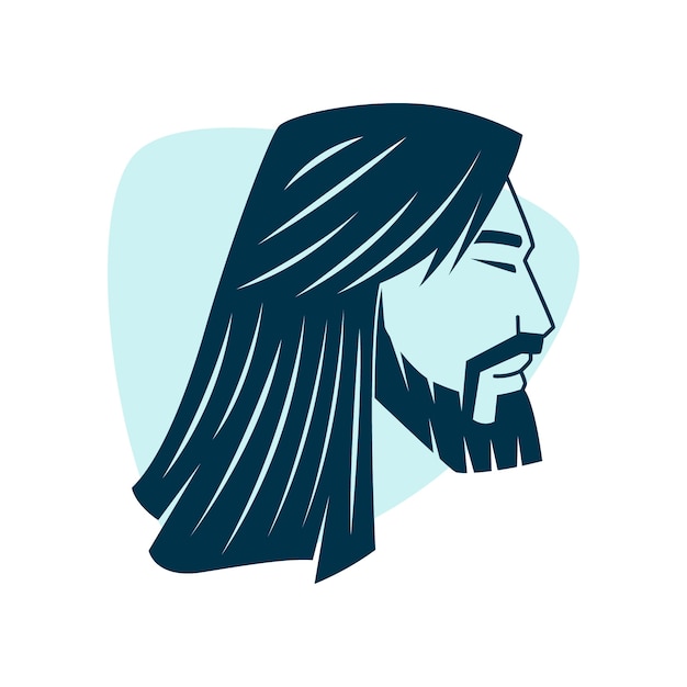 Flat design jesus silhouette illustration