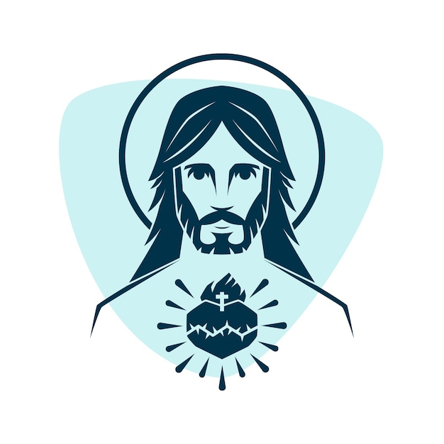 Flat design jesus silhouette illustration