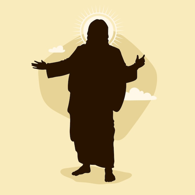 Flat design jesus silhouette illustration