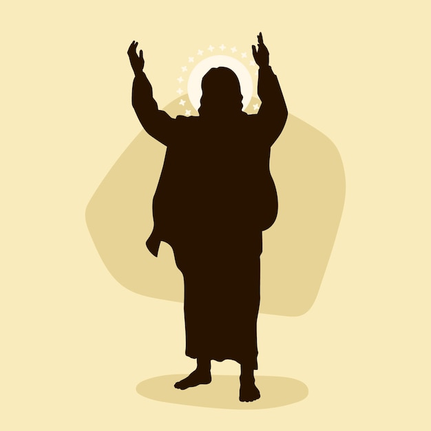 Flat design jesus silhouette illustration