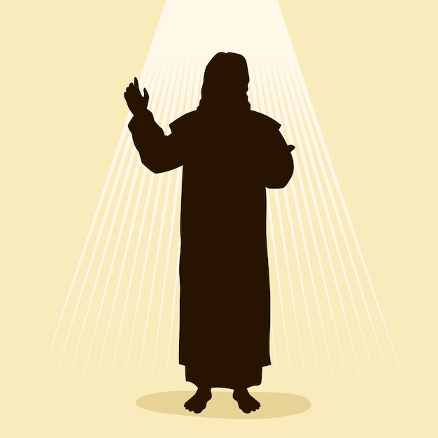 Free Vector flat design jesus silhouette illustration